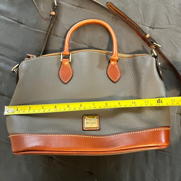 Dooney & Bourke Darcy Satchel. Elephant/Grey/Mushroom and Brown Leather Bag - Picture 8 of 11